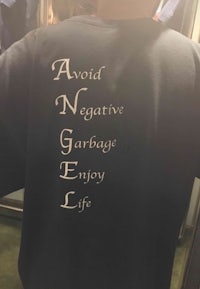 avoid negative garbage enjoy life t-shirt